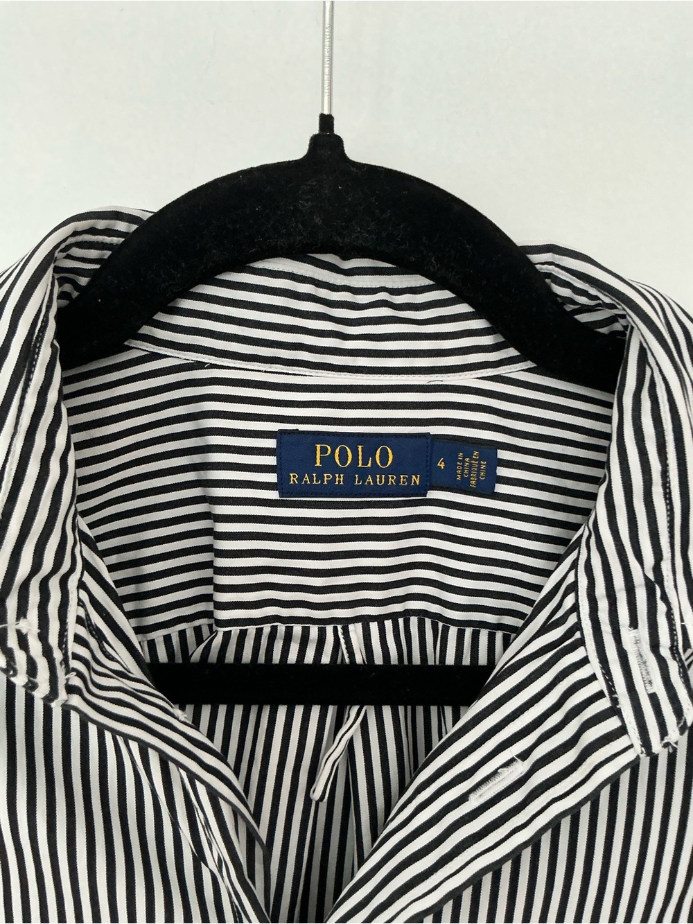 Polo Ralph Lauren shirt dress, black and white, size 4 - Picture 2 of 8
